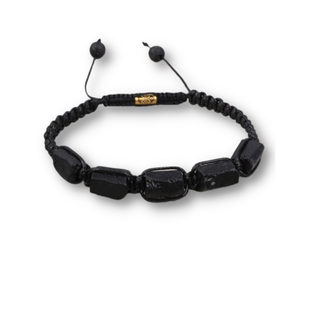 Bracelet Shamballa en Tourmaline noire "Ancrage & Conscience"