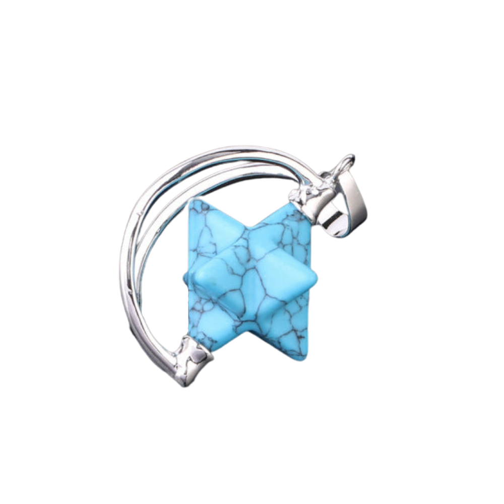 Pendentif Guérison en Turquoise "Stabilité & Empathie" - Merkaba