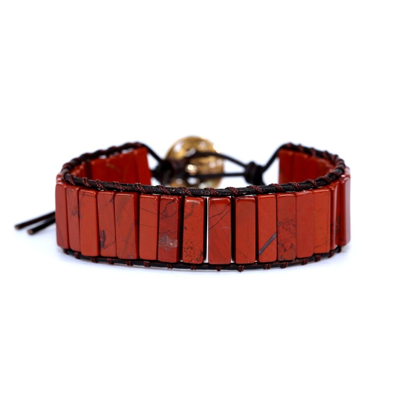 Bracelet Bohémien en Jaspe rouge "Force & Spiritualité"
