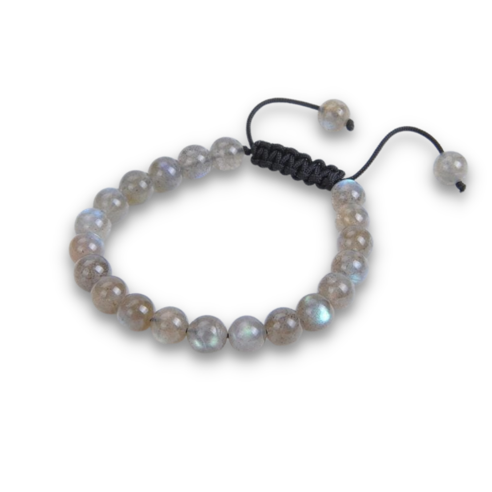 Bracelet Yoga en Pierre de lune grise "Tolérance & Calme" - Ajustable