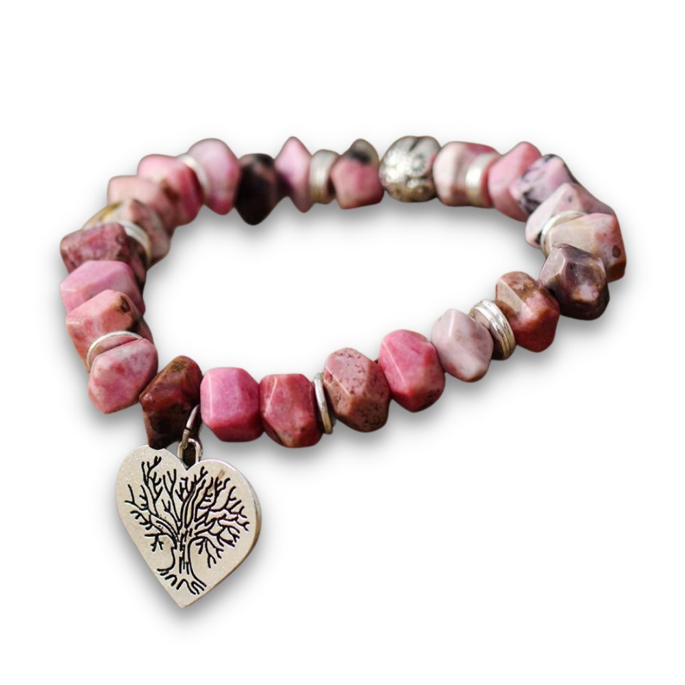Bracelet en Rhodonite "Amour & Bienveillance" - Coeur