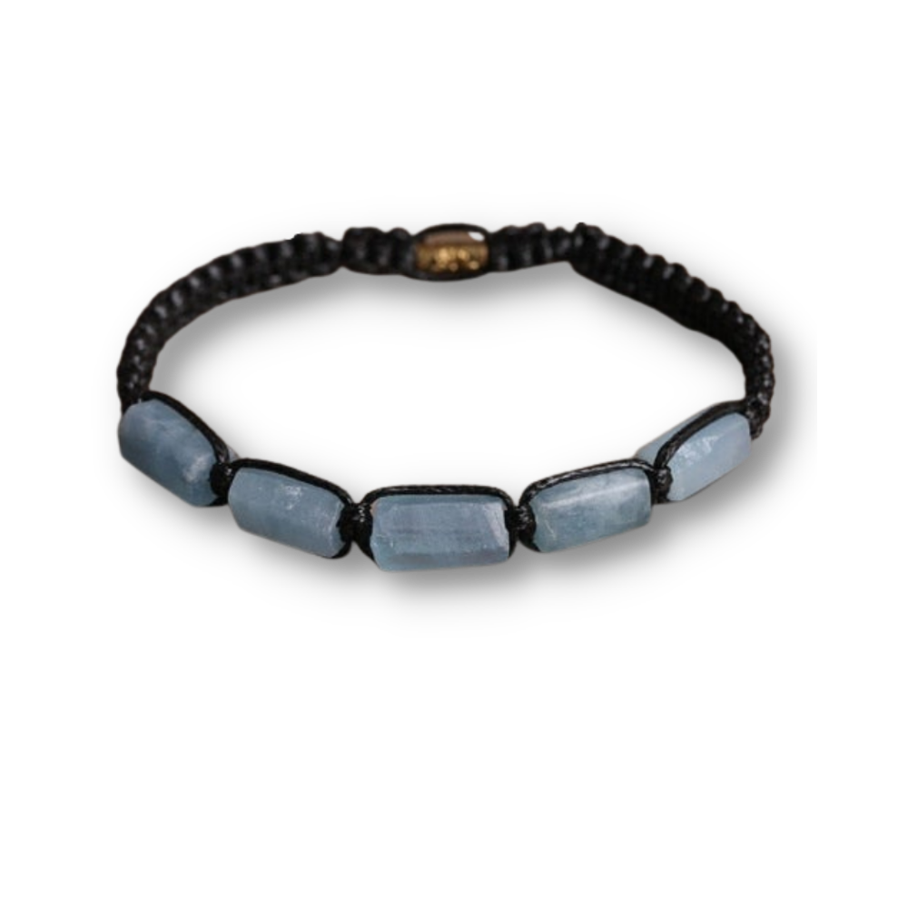 Bracelet Shamballa en Aigue Marine "Jeunesse & Guérison"