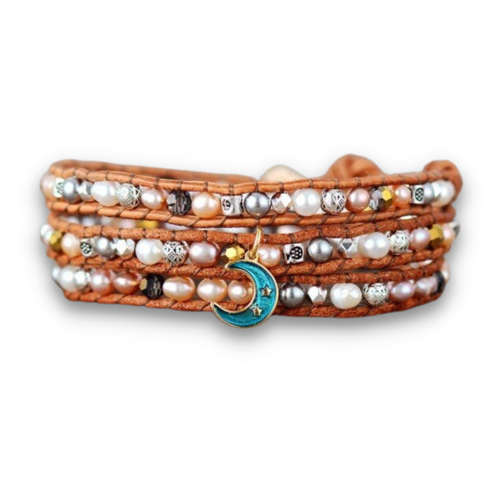 Bracelet Bohémien Tibétain en Perle "Discrétion & Modestie" - Lune