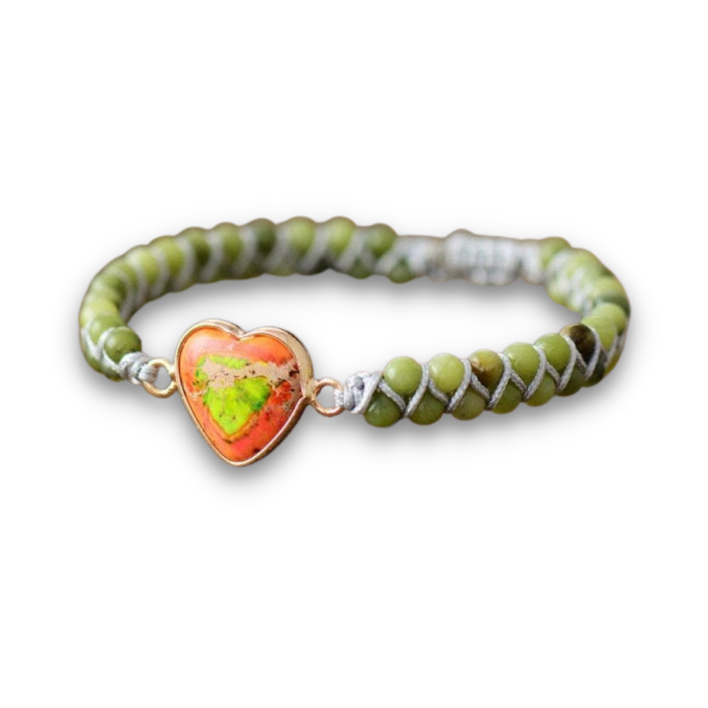 Bracelet en Jade "Tempérance & Tolérance" - Coeur