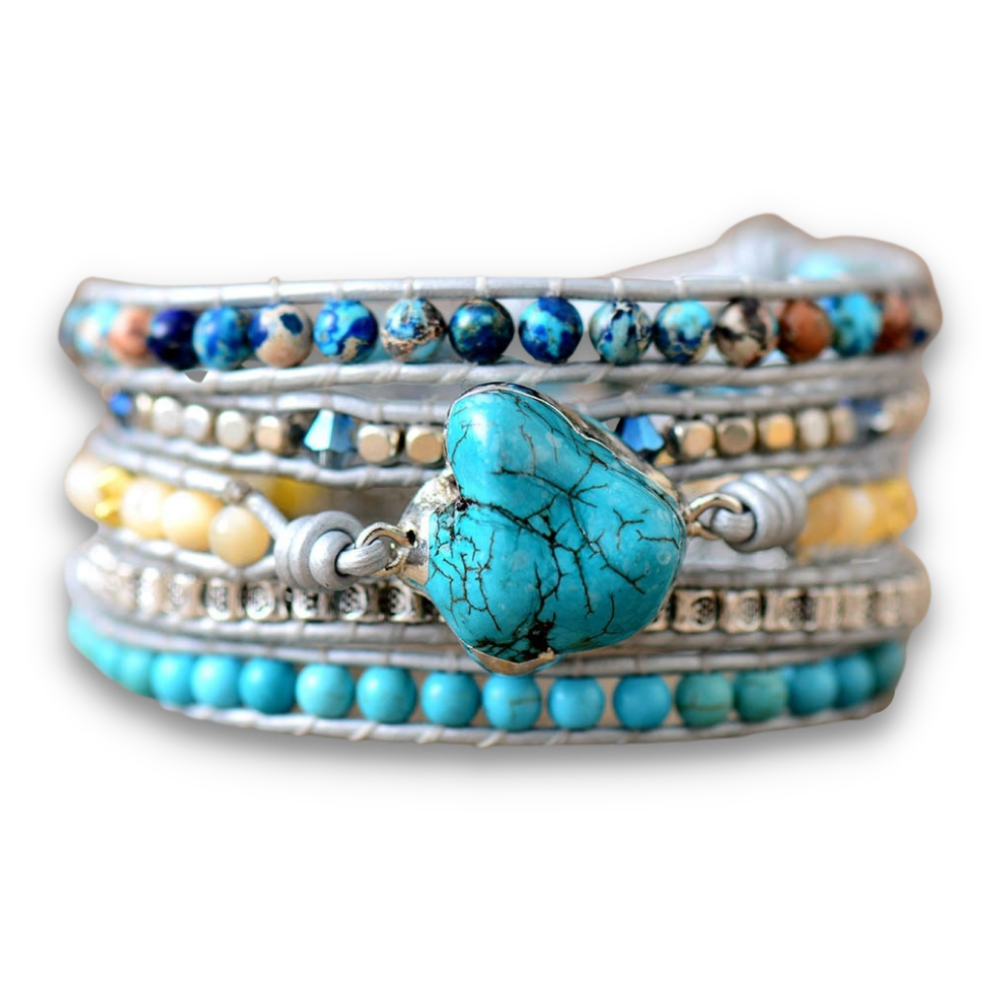 Bracelet Bohémien en Turquoise "Stabilité & Empathie"