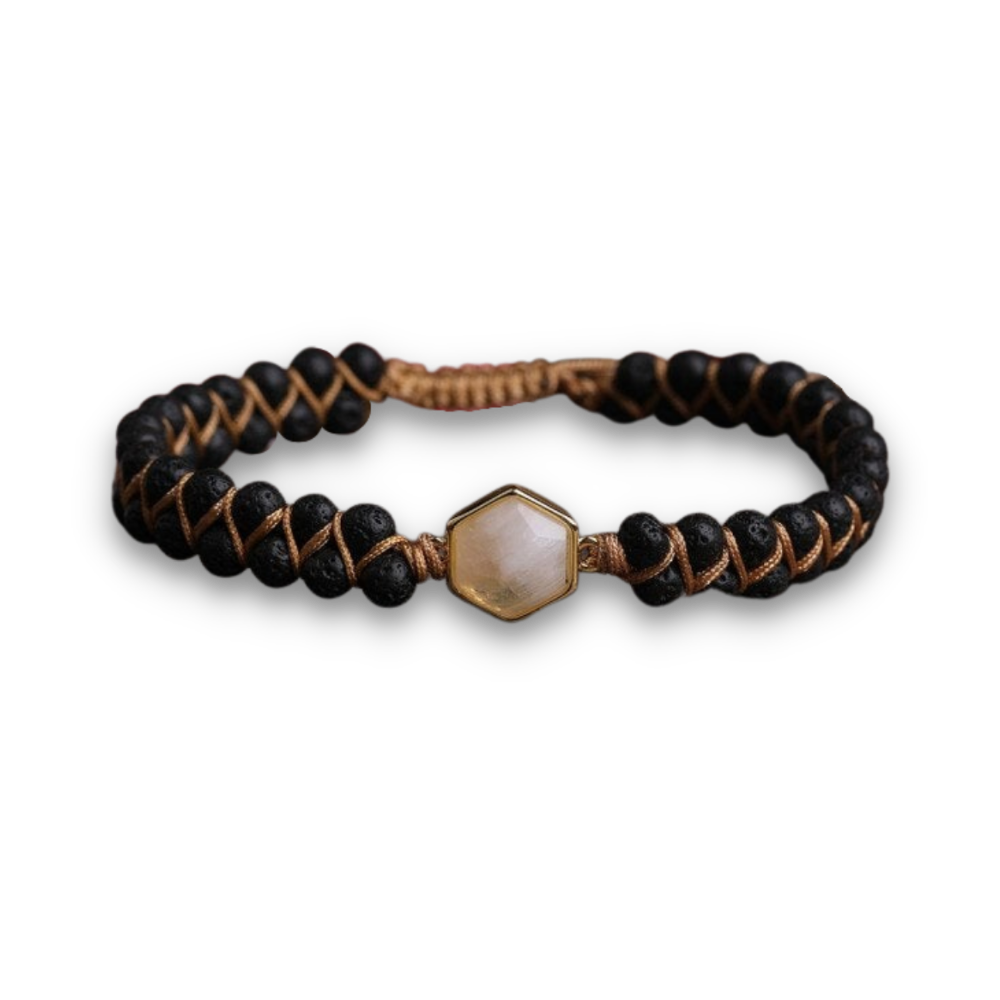 Bracelet Yoga en Pierre de lave "Ancrage & Stabilité"