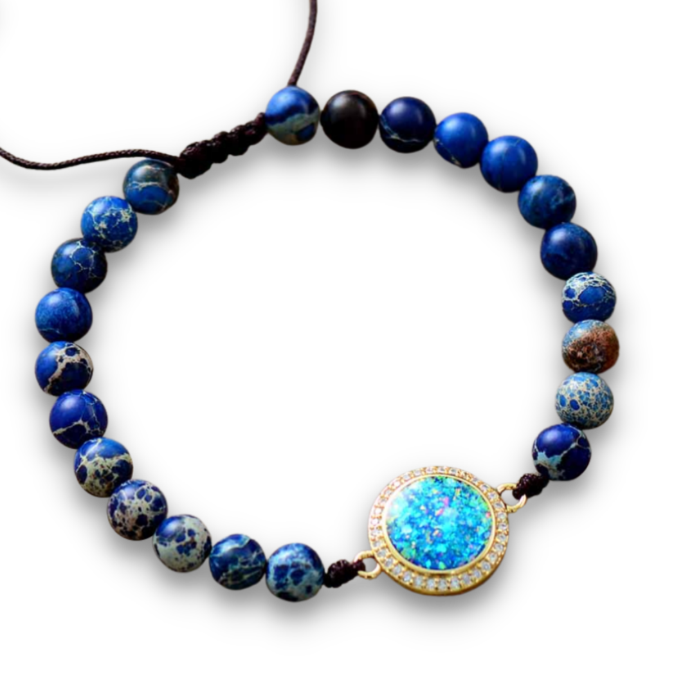 Bracelet en Opale et Jaspe "Créativité & Spontanéité"