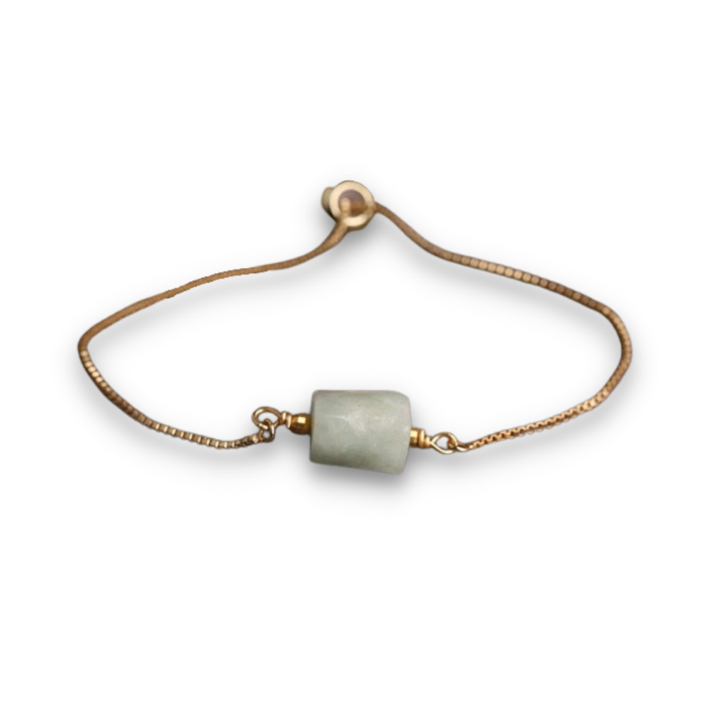 Bracelet en Jade blanc "Pureté & Sagesse"