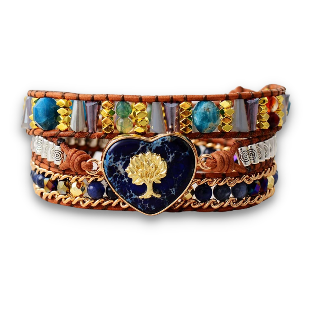 Bracelet Bohémien en Jaspe "Épanouissement & Estime de soi" - Coeur