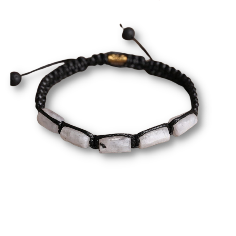 Bracelet Shamballa en Pierre de lune "Fécondité & Tendresse"
