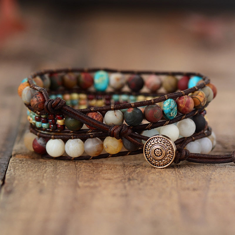 Bracelet Bohémien en Jaspe "Épanouissement & Estime de soi"