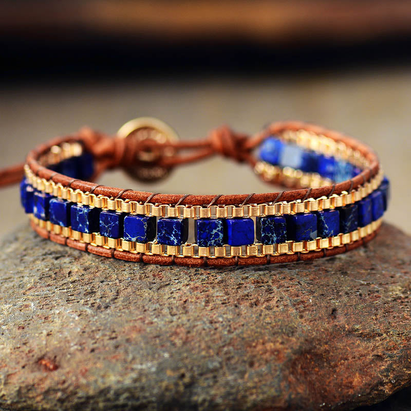 Bracelet Bohémien en Lapis Lazuli "Santé & Harmonie"