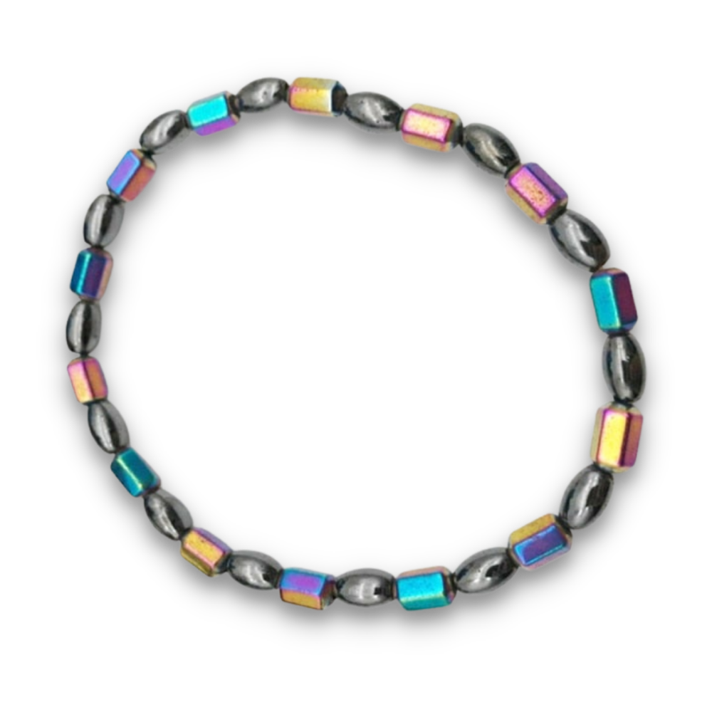 Bracelet Magnétique en Hématite "Force & Puissance"