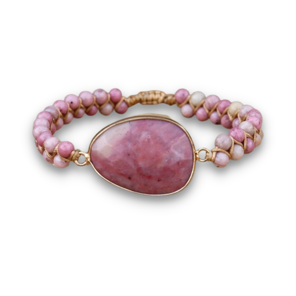 Bracelet Yoga en Rhodonite "Amour & Bienveillance" - Cabochon