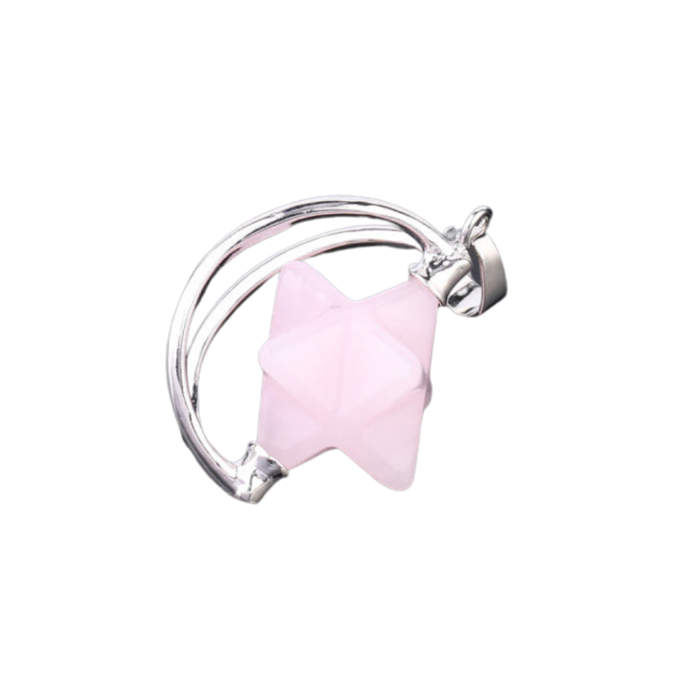 Pendentif Reiki en Quartz rose "Amour & Confiance en soi" - Merkaba