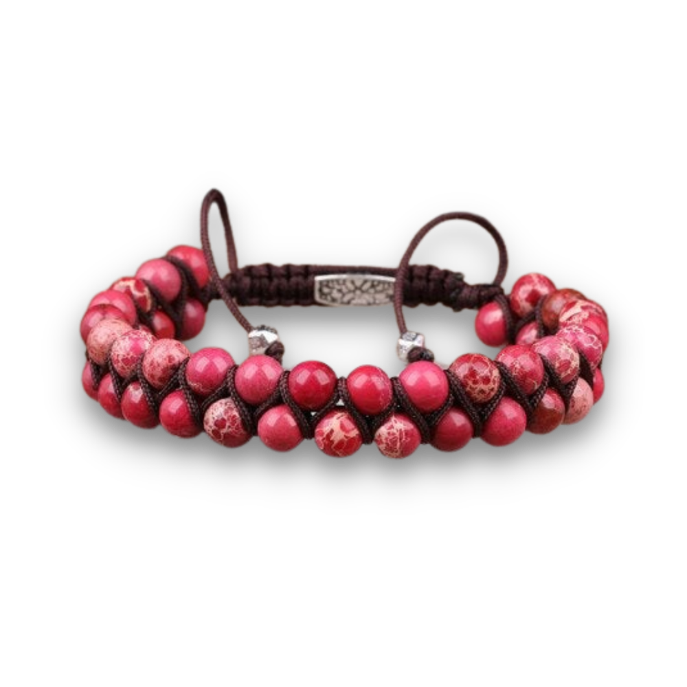 Bracelet Guérison en Jaspe rouge "Force & Spiritualité"
