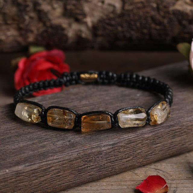 Bracelet Shamballa en Citrine "Joie & Abondance"