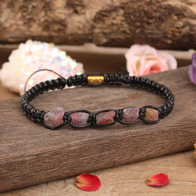 Bracelet Shamballa en Tourmaline "Joie & Bonheur"