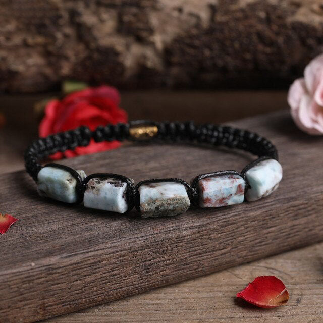 Bracelet Shamballa en Larimar "Anti-stress & Paix intérieure"