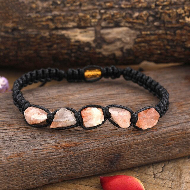 Bracelet Shamballa en Pierre de soleil "Chaleur & Optimisme"