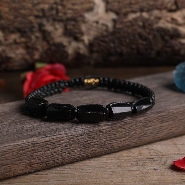 Bracelet Shamballa en Tourmaline noire "Ancrage & Conscience"