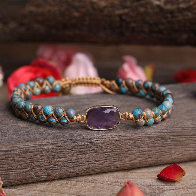 Bracelet Yoga en Jaspe "Épanouissement & Estime de soi"