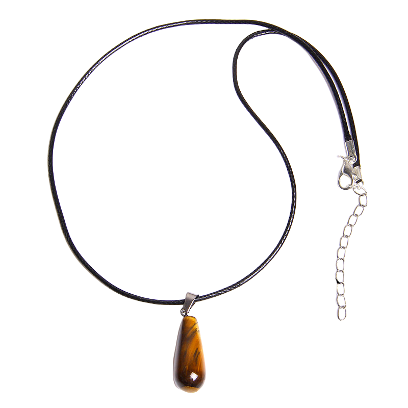 Cordon et son Pendentif en Oeil de tigre "Courage & Audace"