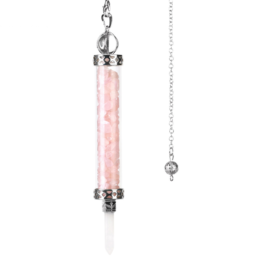 Pendule en Quartz rose "Amour & Confiance en soi"