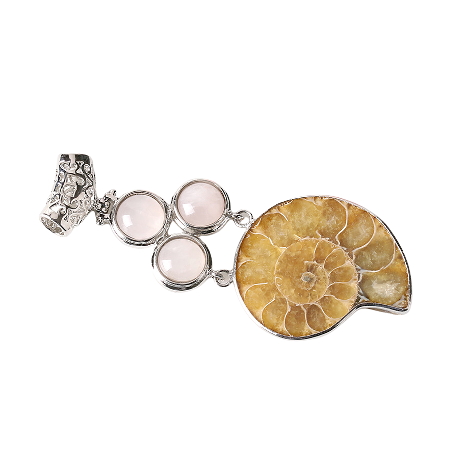 Pendentif en Quartz rose "Amour & Confiance en soi" - Coquillage