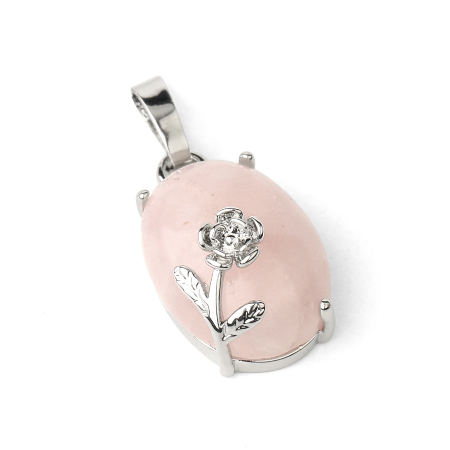 Pendentif en Quartz rose "Amour & Confiance en soi" - Cabochon
