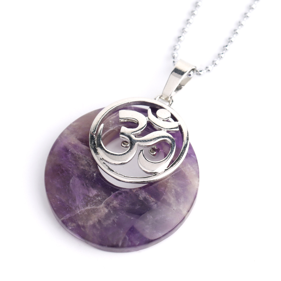 Chaîne et son Pendentif Guérison en Améthyste "Force & Sagesse" - Om