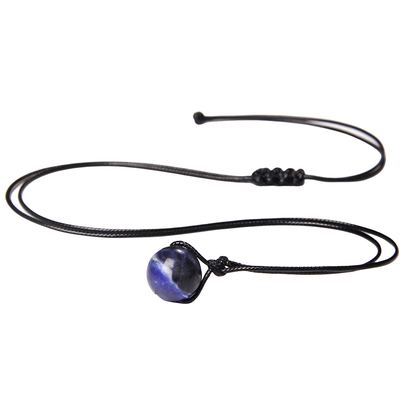 Cordon et son Pendentif en Sodalite "Humilité & Courage"