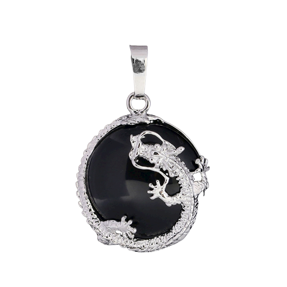 Pendentif Guérison en Onyx "Stabilité & Maîtrise de soi" - Dragon