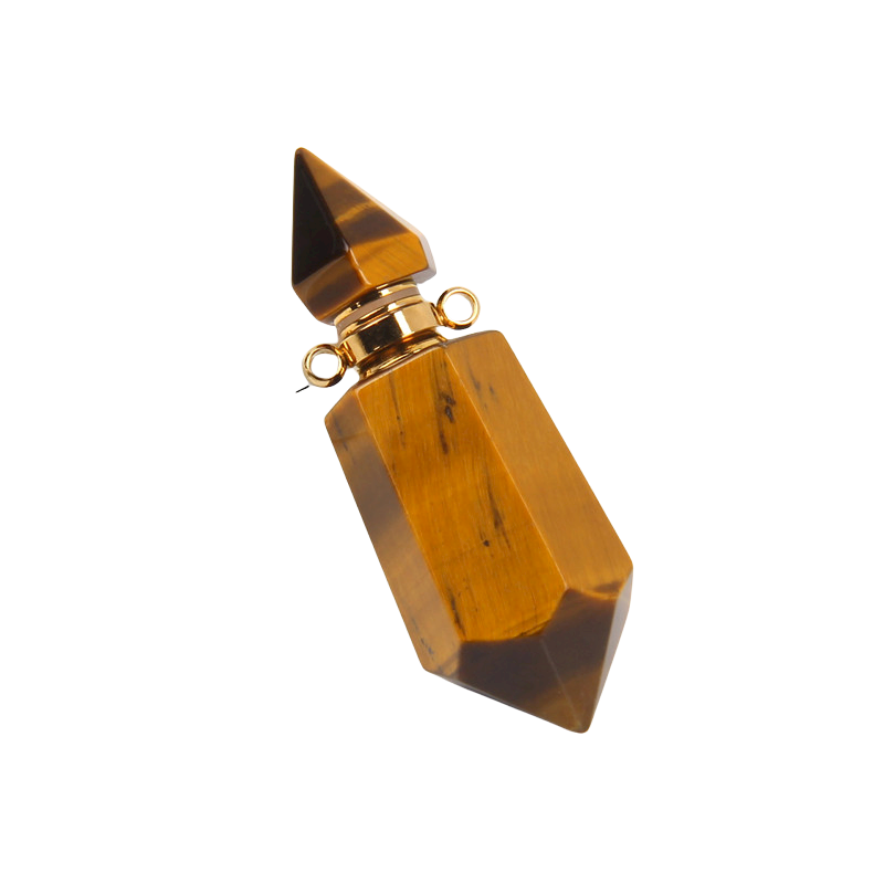 Pendentif Guérison en Oeil de tigre "Courage & Audace" - Flacon