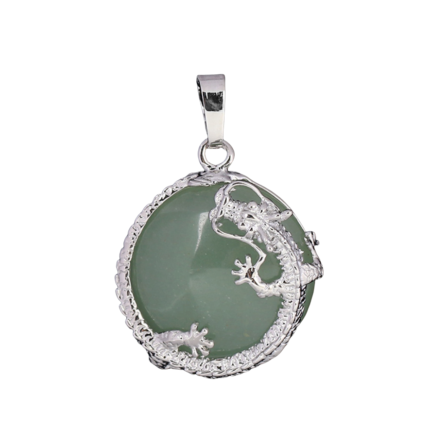 Pendentif Guérison en Aventurine verte "Développement & Épanouissement" - Dragon