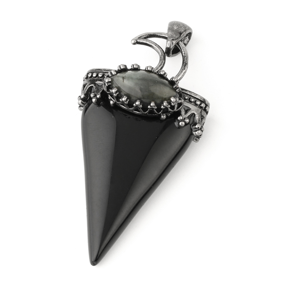 Pendentif en Onyx "Stabilité & Maîtrise de soi" - Lune