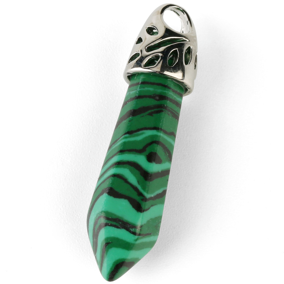 Pendentif Guérison en Malachite "Protection & Clairvoyance" - Prisme