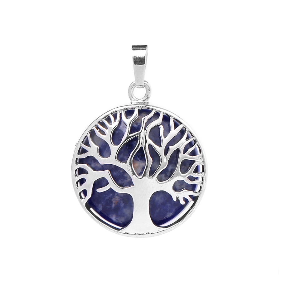Pendentif en Sodalite "Humilité & Courage" - Arbre de vie