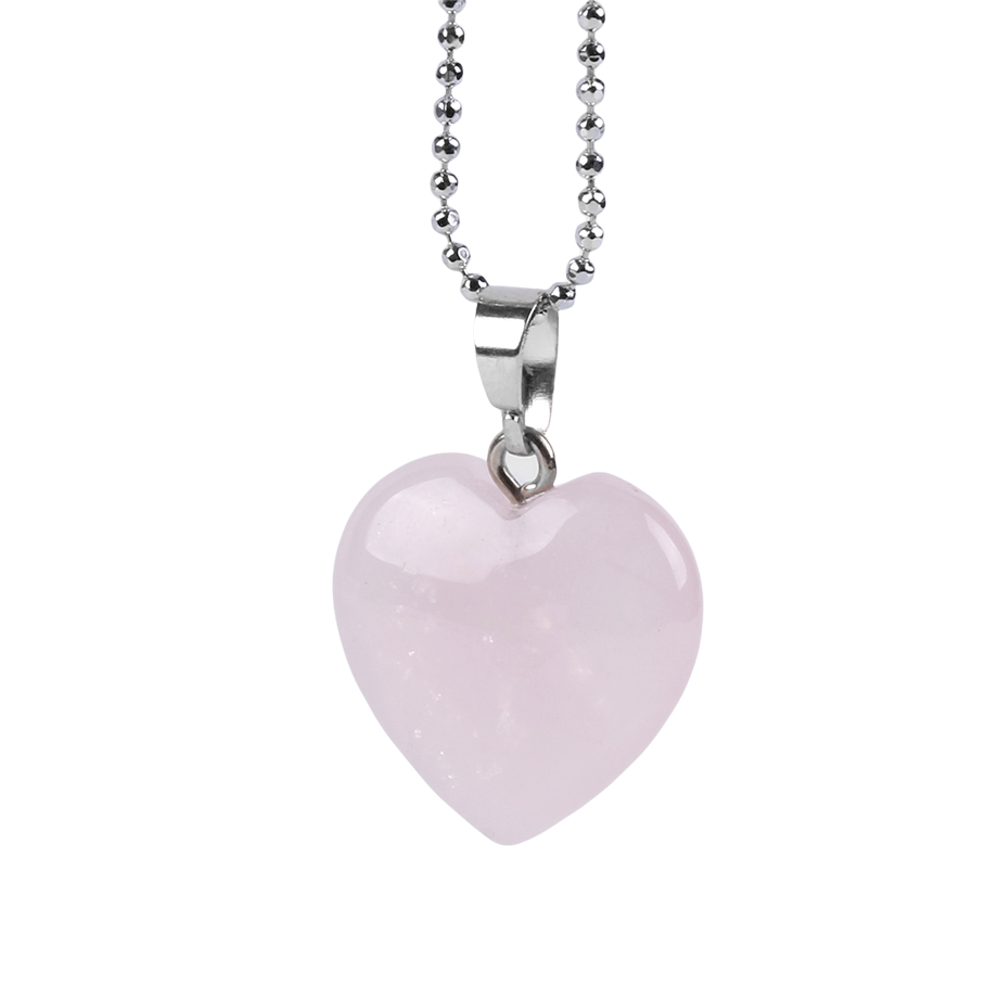 Chaîne et son Pendentif Guérison en Quartz rose "Amour & Confiance en soi" - Coeur