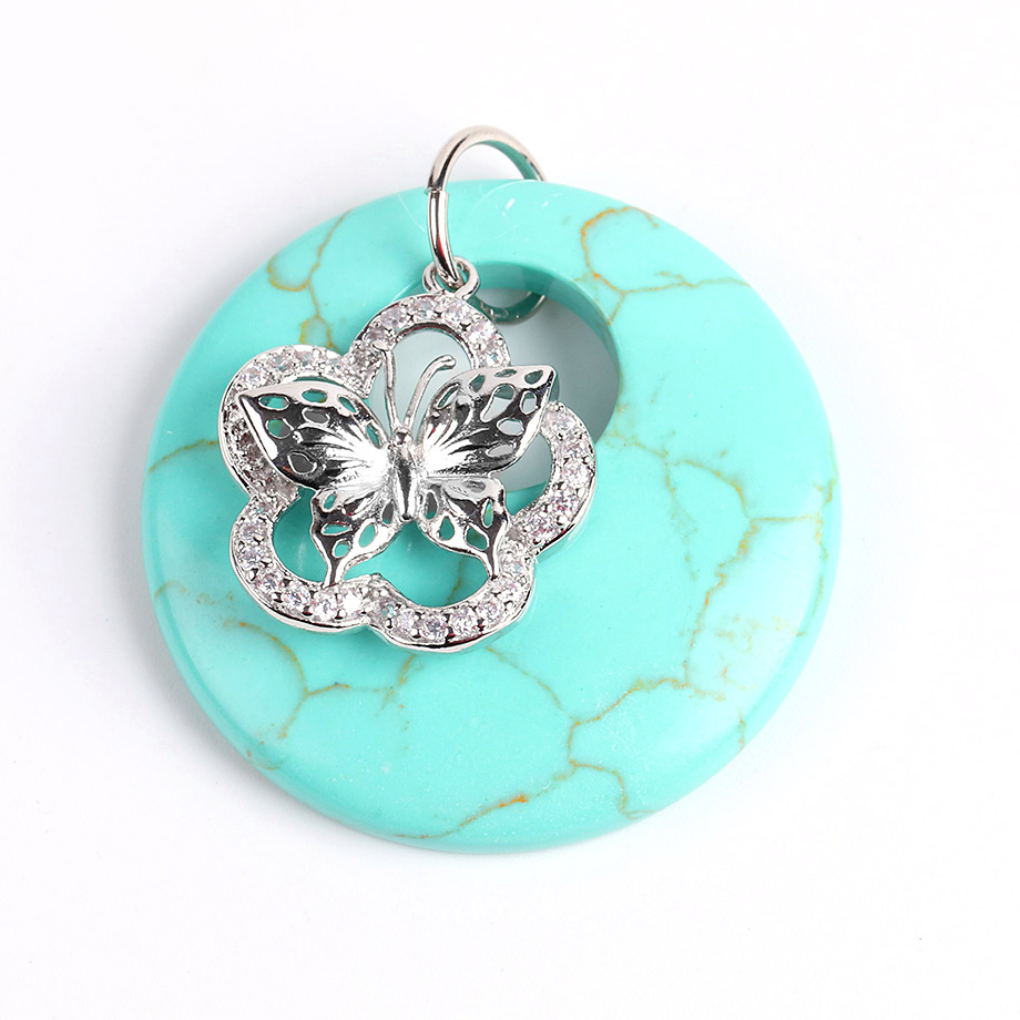 Pendentif Guérison en Turquoise "Stabilité & Empathie" - Papillon