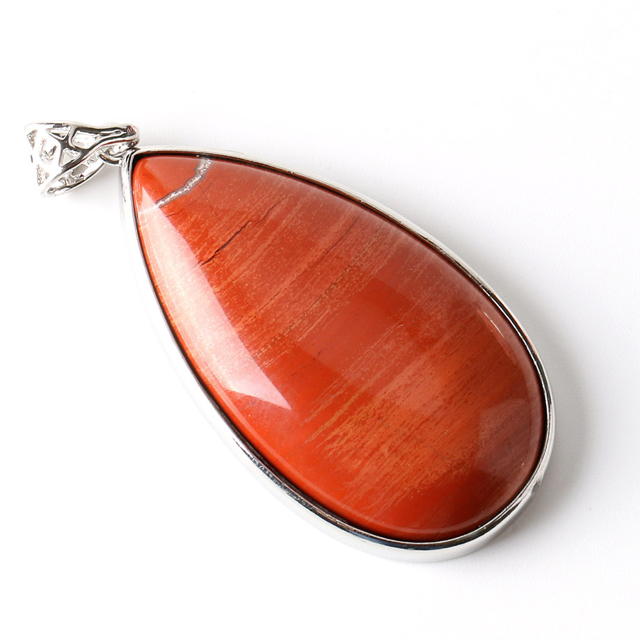 Pendentif Guérison en Jaspe rouge "Force & Spiritualité" - Goutte