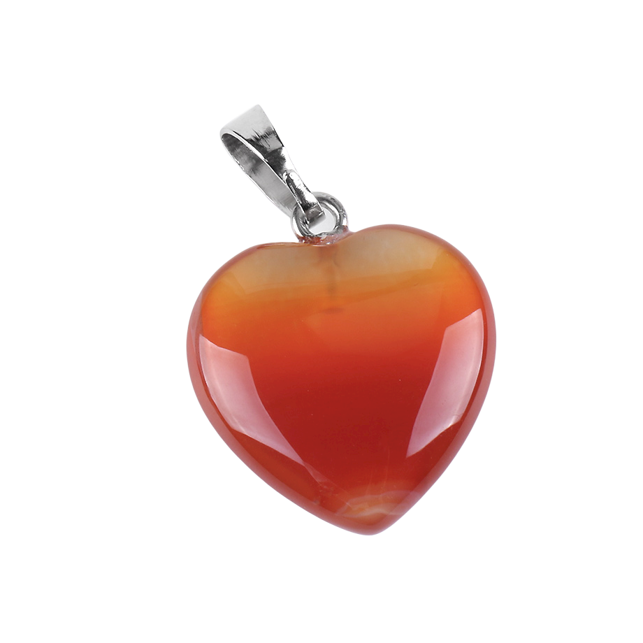 Pendentif Guérison en Agate feu "Énergie & Sécurité" - Coeur