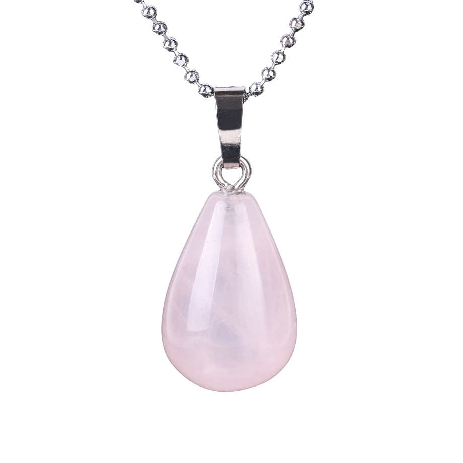 Chaîne et son Pendentif en Quartz rose "Amour & Confiance en soi" - Goutte