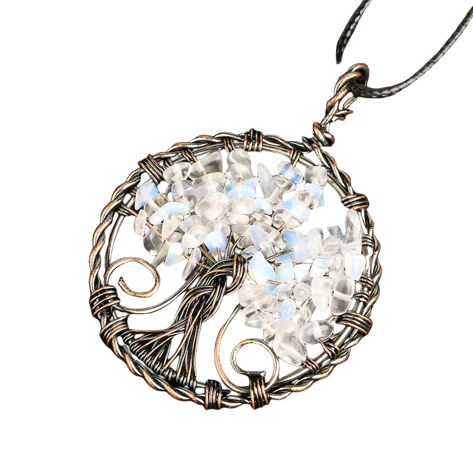 Cordon et son Pendentif Reiki en Opale "Créativité & Spontanéité" - Arbre de vie