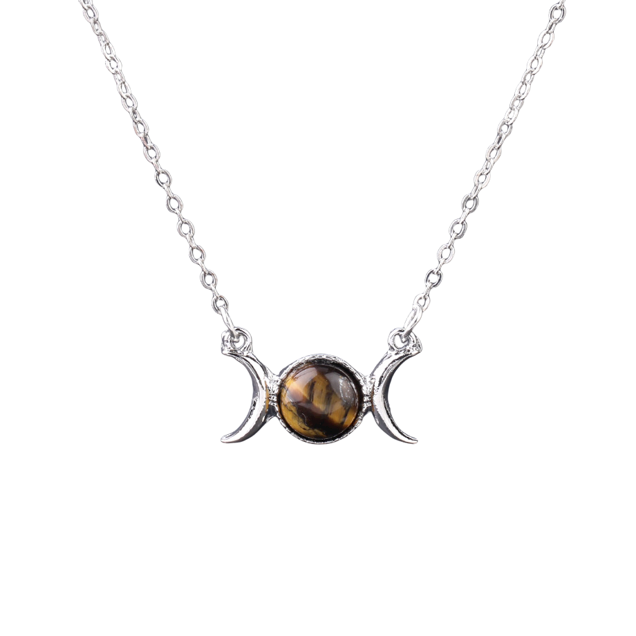 Chaîne et son Pendentif en Oeil de tigre "Courage & Audace"