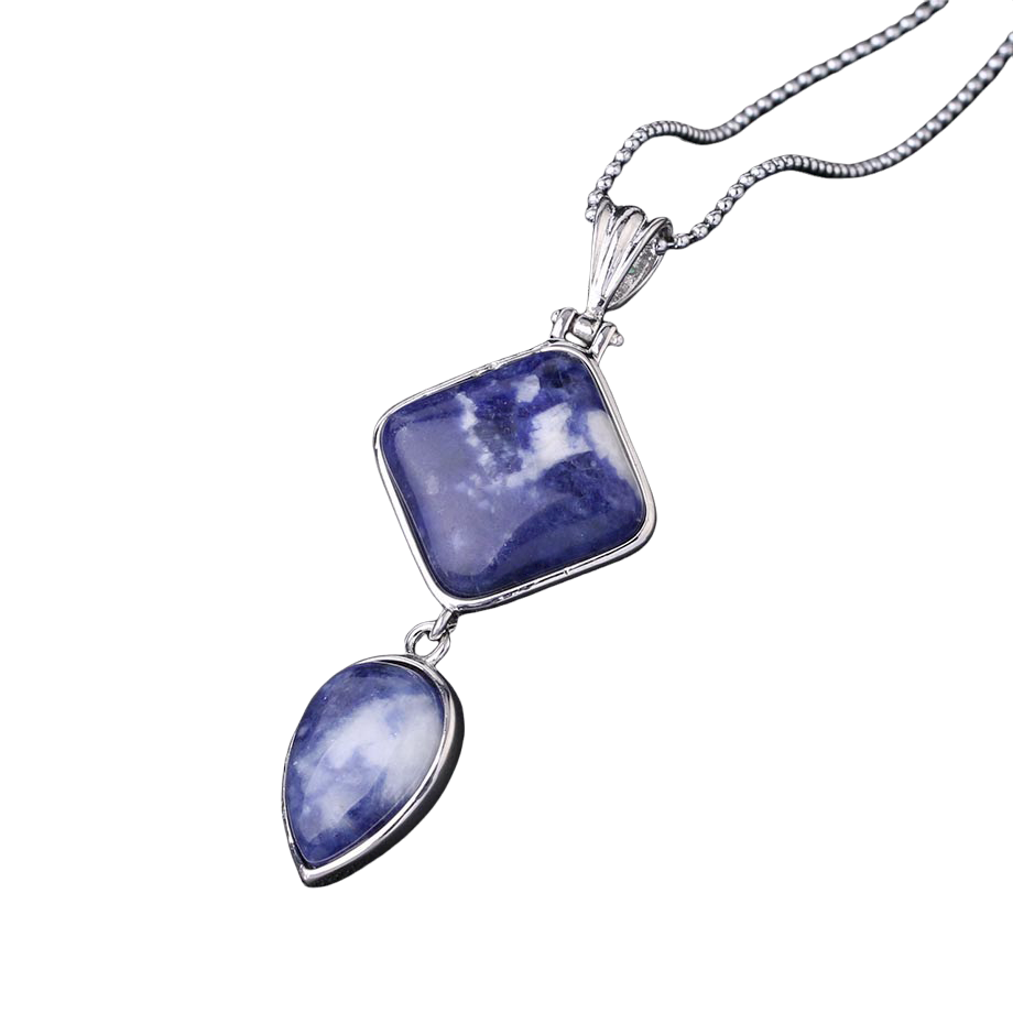 Chaîne et son Pendentif Guérison en Sodalite "Humilité & Courage"