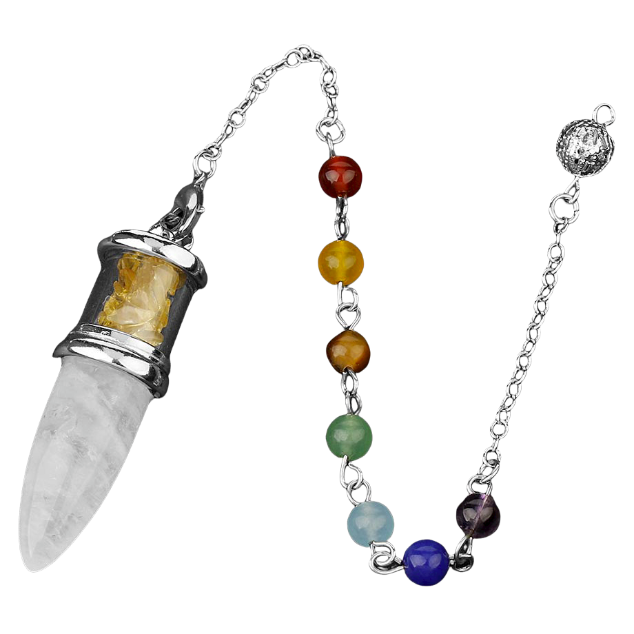 Pendule Sept Chakras en Citrine "Joie & Abondance"