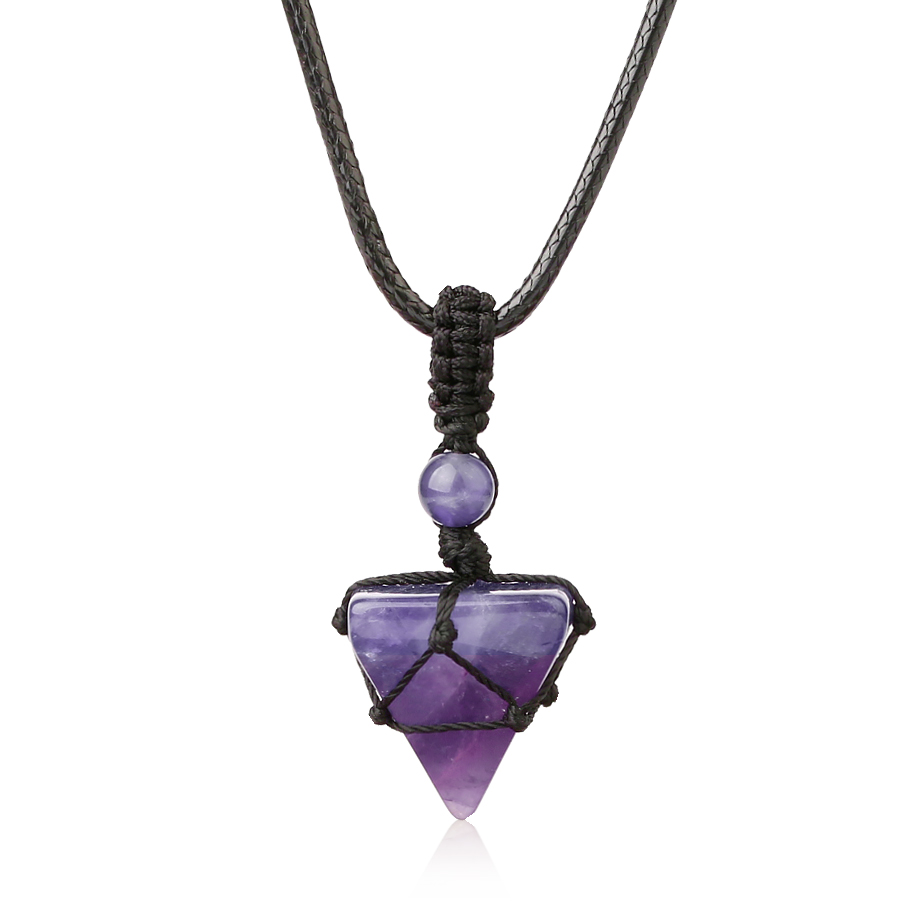 Cordon et son Pendentif Reiki en Améthyste "Force & Sagesse"