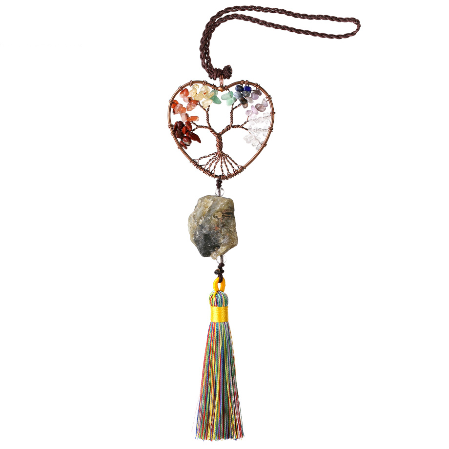 Charme Sept Chakras en Labradorite "Protection & Développement" - Arbre de vie