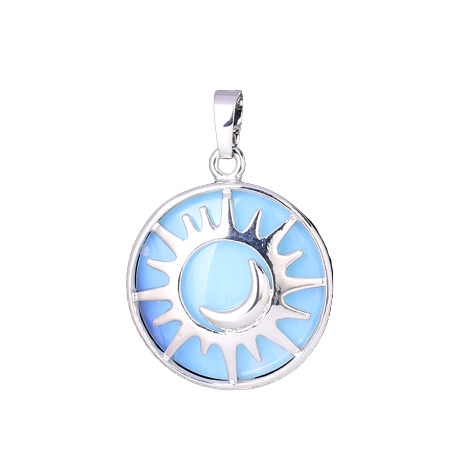 Pendentif Guérison en Opale "Créativité & Spontanéité" - Soleil & Lune